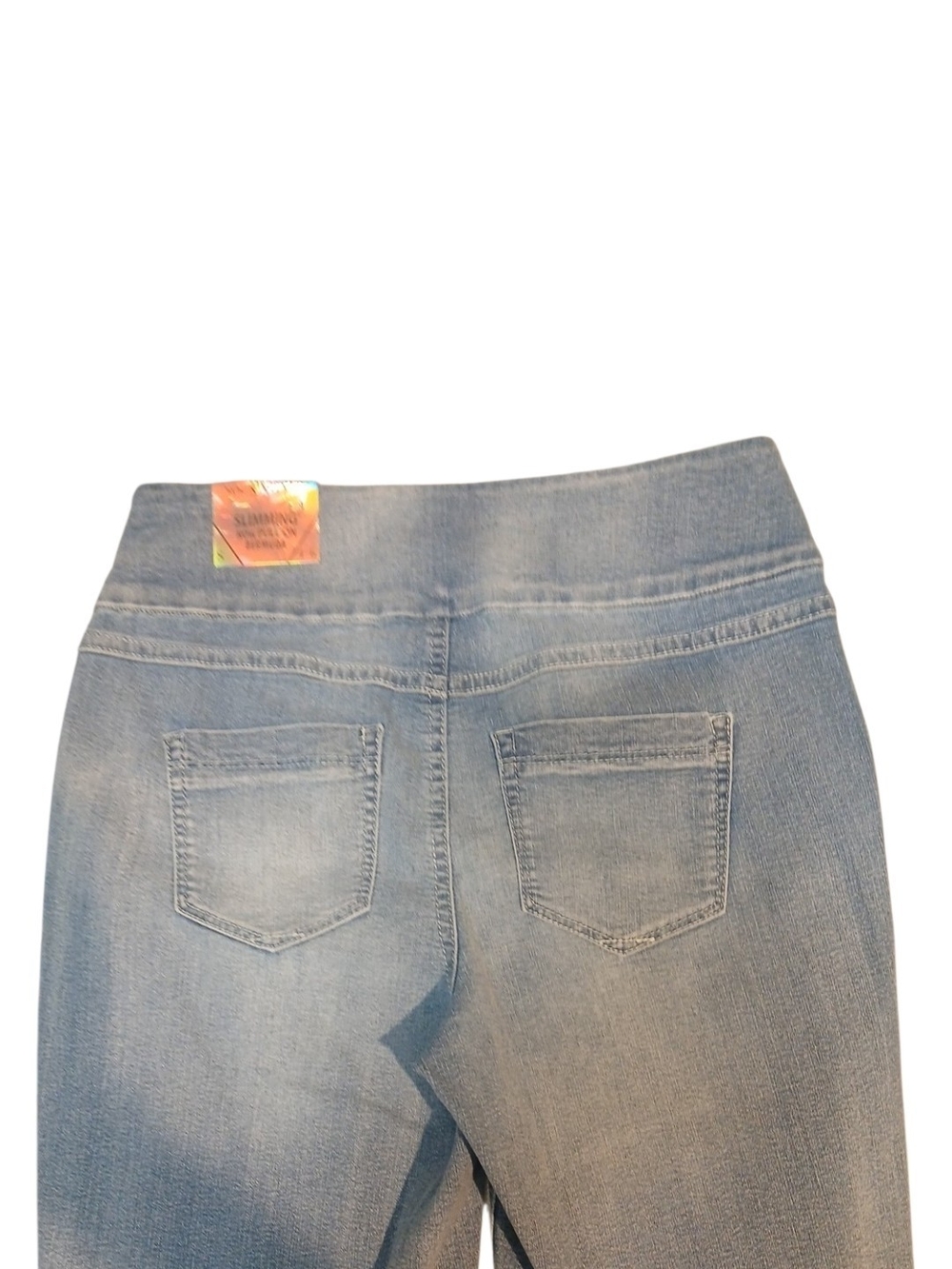 Sound Style -PullOn Bermuda Blue Denim Shorts,Slimming/Stretch,2 Back Pockets, S - Picture 11 of 13